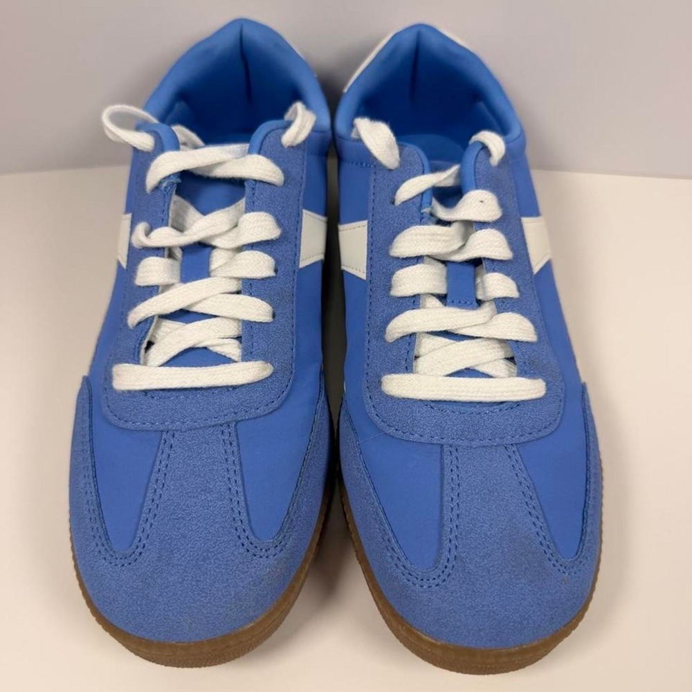 No Boundaries Blue Suede Accent Low Top Gum Sole Sneakers WMNB25CA210 Womens 8